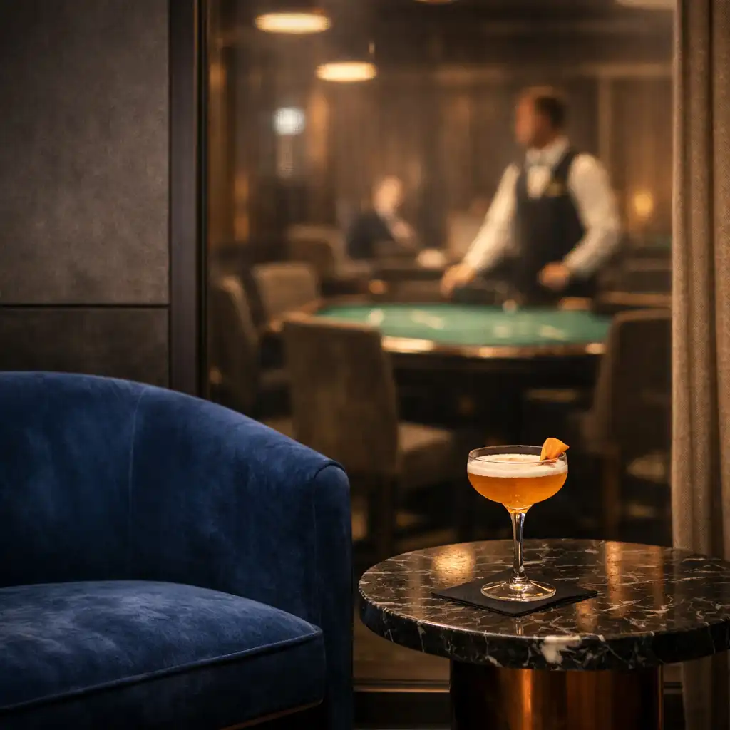 Csendes lounge ülőhely a CityForkk Poker Roomja mellett